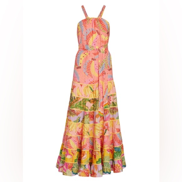 🥭FARM Rio Mixed Fruit Tiered Crossback Maxi Sundress - Picture 4 of 4